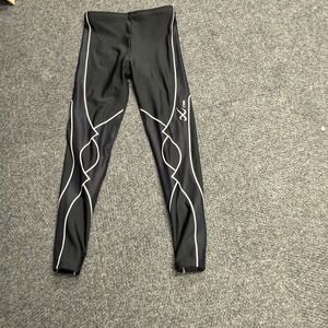 CW-X Stabilyx Compression Tights Black White Support Running Leggings 120879 L